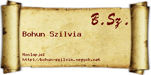 Bohun Szilvia névjegykártya